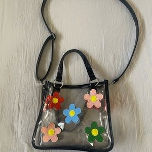 Clear flower crossbody bag